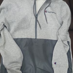 Champion Gray and Dark Gray Half-Zip Sweatshirt